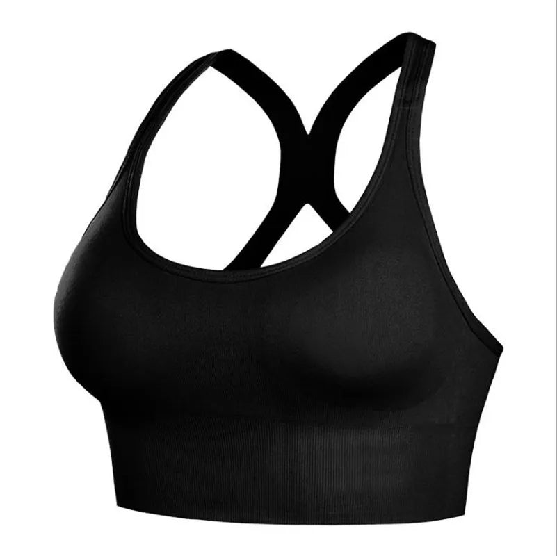 Elevate Your Workout with the Shockproof Quick-Dry Women's Padded Yoga Bra - Stylish Seamless Push-Up Fitness Top for Gym and Running