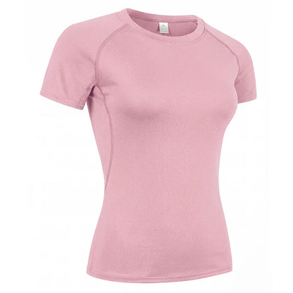 Elevate Your Workout with Our Women's Short Sleeve Compression Athletic Shirt - Perfect for Yoga and Running, Quick Dry Stretchy Baselayer for Summer Gym Sessions