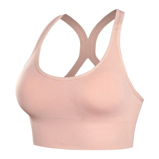 Elevate Your Workout with the Shockproof Quick-Dry Women's Padded Yoga Bra - Stylish Seamless Push-Up Fitness Top for Gym and Running