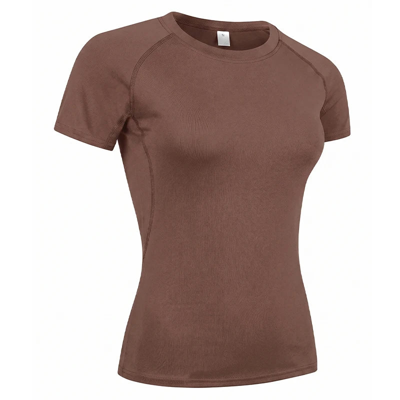 Elevate Your Workout with Our Women's Short Sleeve Compression Athletic Shirt - Perfect for Yoga and Running, Quick Dry Stretchy Baselayer for Summer Gym Sessions
