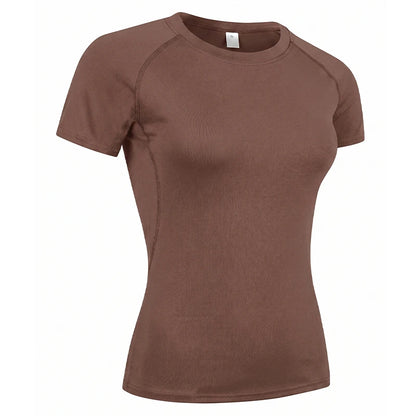 Elevate Your Workout with Our Women's Short Sleeve Compression Athletic Shirt - Perfect for Yoga and Running, Quick Dry Stretchy Baselayer for Summer Gym Sessions