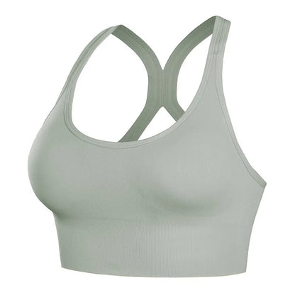 Elevate Your Workout with the Shockproof Quick-Dry Women's Padded Yoga Bra - Stylish Seamless Push-Up Fitness Top for Gym and Running