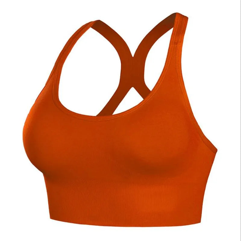 Elevate Your Workout with the Shockproof Quick-Dry Women's Padded Yoga Bra - Stylish Seamless Push-Up Fitness Top for Gym and Running