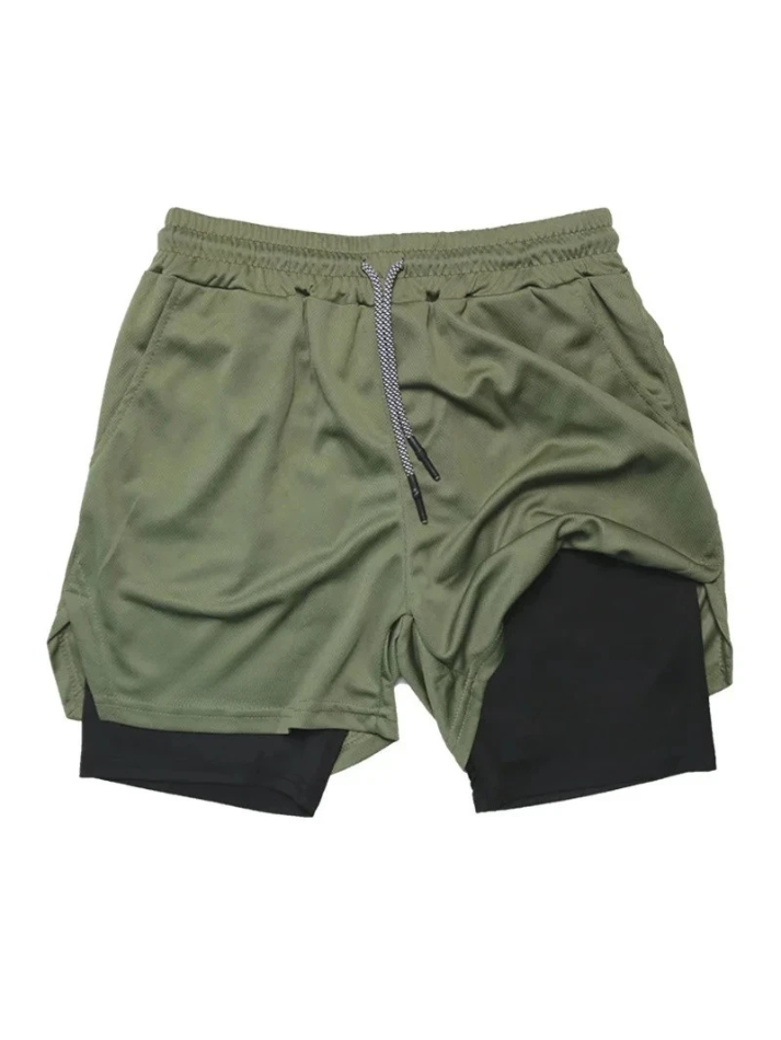 Men’s 2-in-1 Quick Dry Running Shorts for Gym & Workout