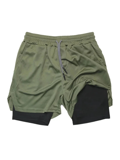 Men’s 2-in-1 Quick Dry Running Shorts for Gym & Workout