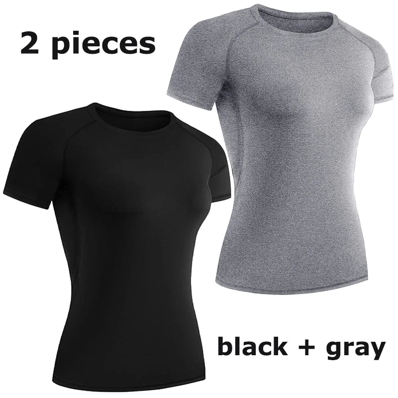Elevate Your Workout with Our Women's Short Sleeve Compression Athletic Shirt - Perfect for Yoga and Running, Quick Dry Stretchy Baselayer for Summer Gym Sessions