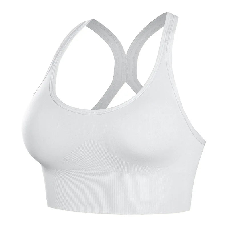 Elevate Your Workout with the Shockproof Quick-Dry Women's Padded Yoga Bra - Stylish Seamless Push-Up Fitness Top for Gym and Running