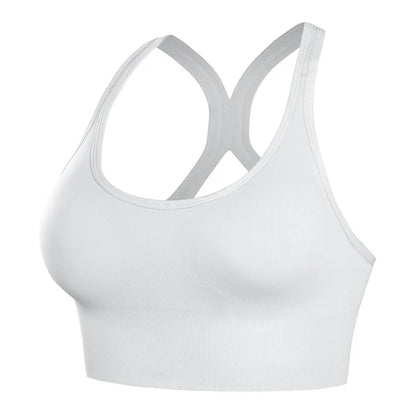 Elevate Your Workout with the Shockproof Quick-Dry Women's Padded Yoga Bra - Stylish Seamless Push-Up Fitness Top for Gym and Running