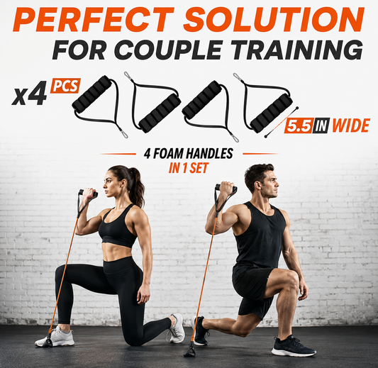 Workout Bar Resistance Bands Set – Portable Home Gym Fitness Equipment