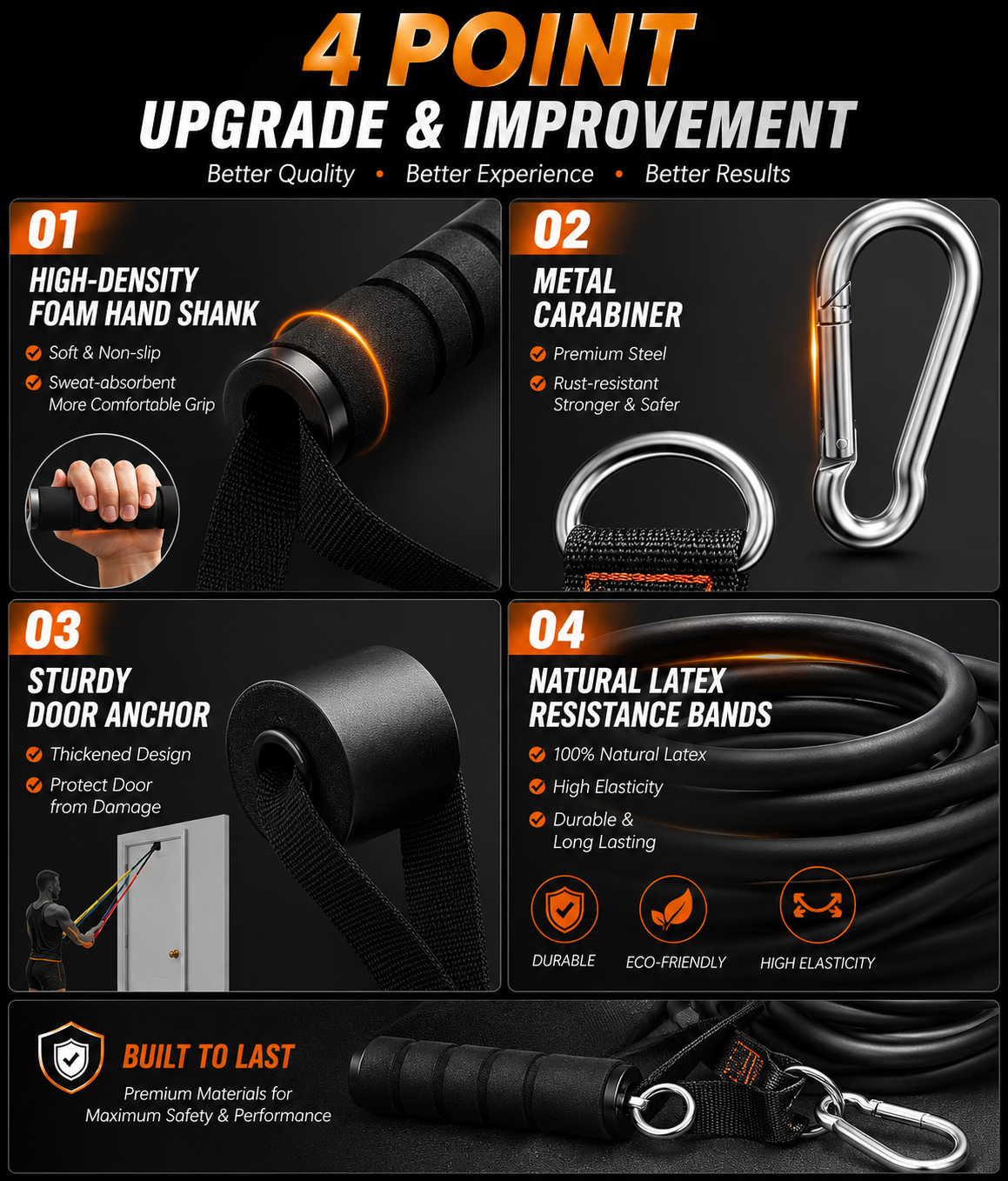 Workout Bar Resistance Bands Set – Portable Home Gym Fitness Equipment
