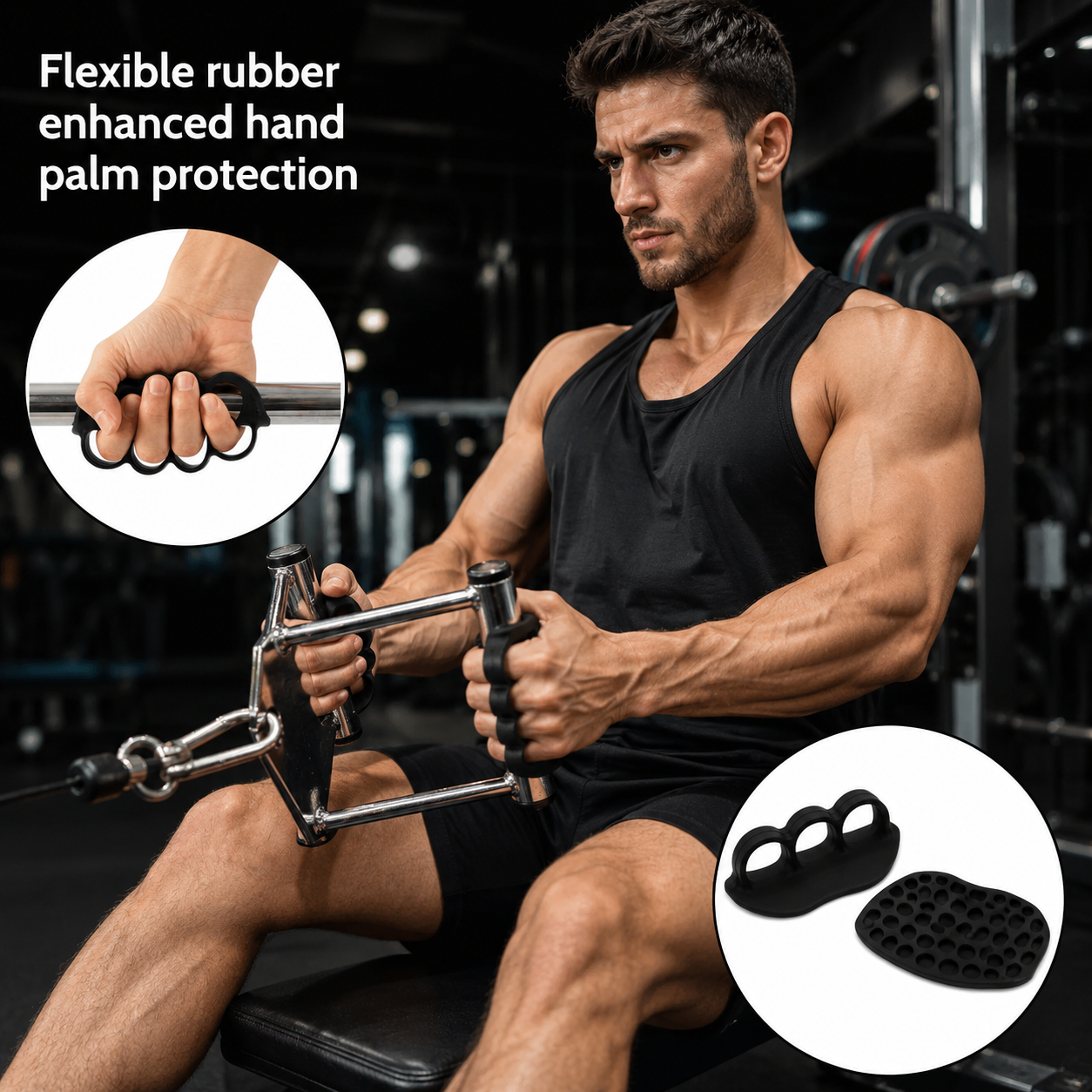 Silicone Gym Grip Gloves – Non-Slip Palm Protection for Weightlifting & Workout