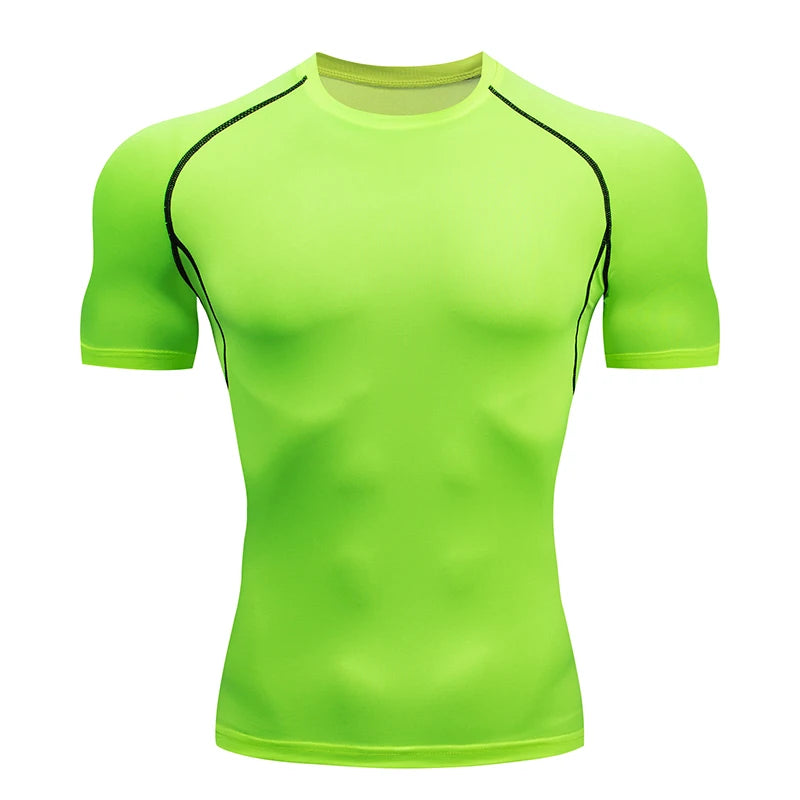 Elevate Your Workout with Our Men's Short Sleeve Compression Running T-Shirt - Ultimate Athletic Gym Essential