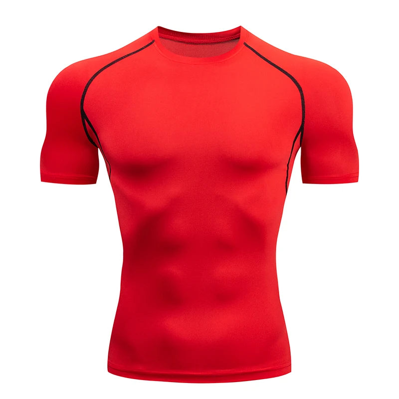 Elevate Your Workout with Our Men's Short Sleeve Compression Running T-Shirt - Ultimate Athletic Gym Essential