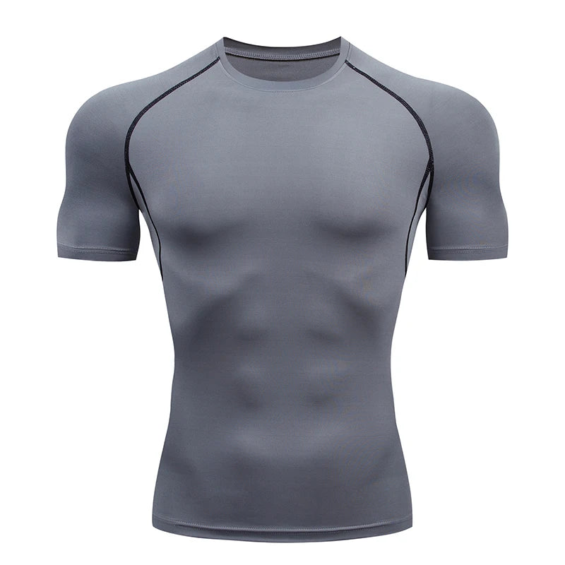 Elevate Your Workout with Our Men's Short Sleeve Compression Running T-Shirt - Ultimate Athletic Gym Essential