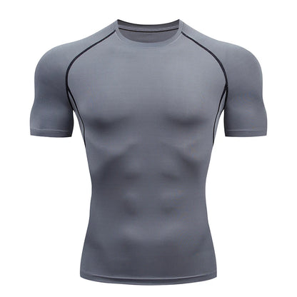 Elevate Your Workout with Our Men's Short Sleeve Compression Running T-Shirt - Ultimate Athletic Gym Essential