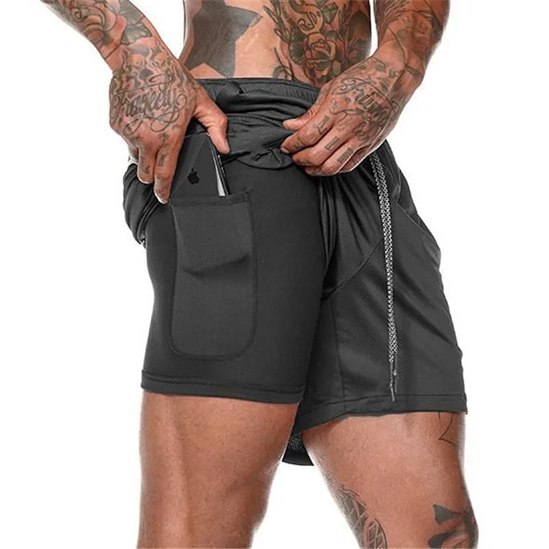 Elevate Your Workout with Men's 2-in-1 Quick-Drying Running Shorts – Perfect for Gym, Boxing, and Summer Fitness!