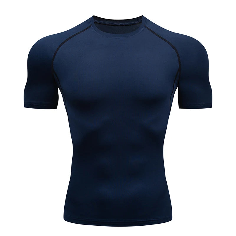Elevate Your Workout with Our Men's Short Sleeve Compression Running T-Shirt - Ultimate Athletic Gym Essential
