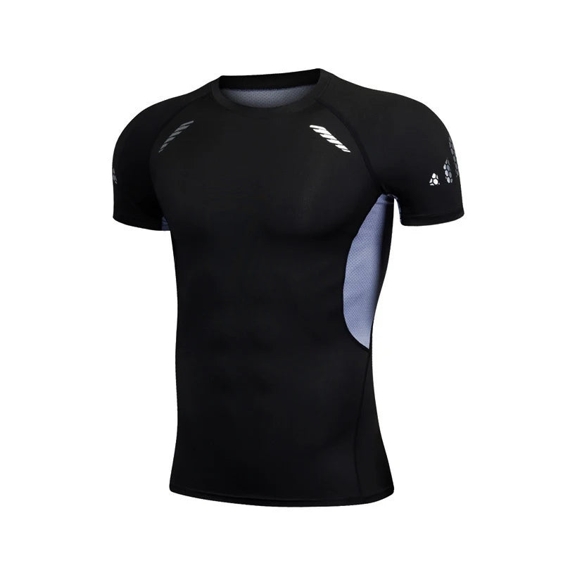 Elevate Your Workout with Our Men's Short Sleeve Compression Running T-Shirt - Ultimate Athletic Gym Essential