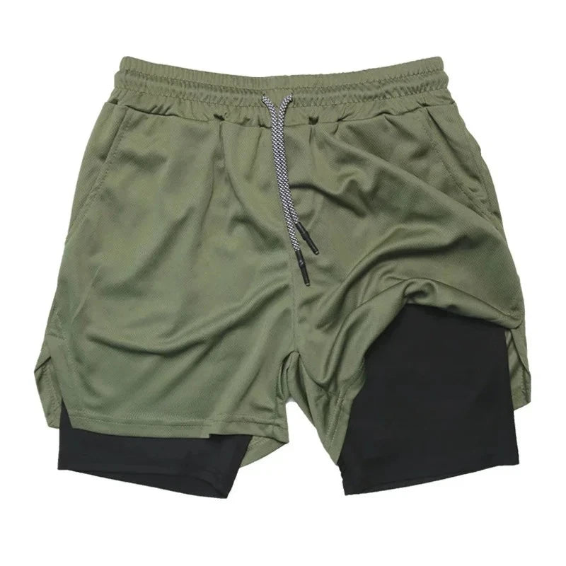 Elevate Your Workout with Men's 2-in-1 Quick-Drying Running Shorts – Perfect for Gym, Boxing, and Summer Fitness!