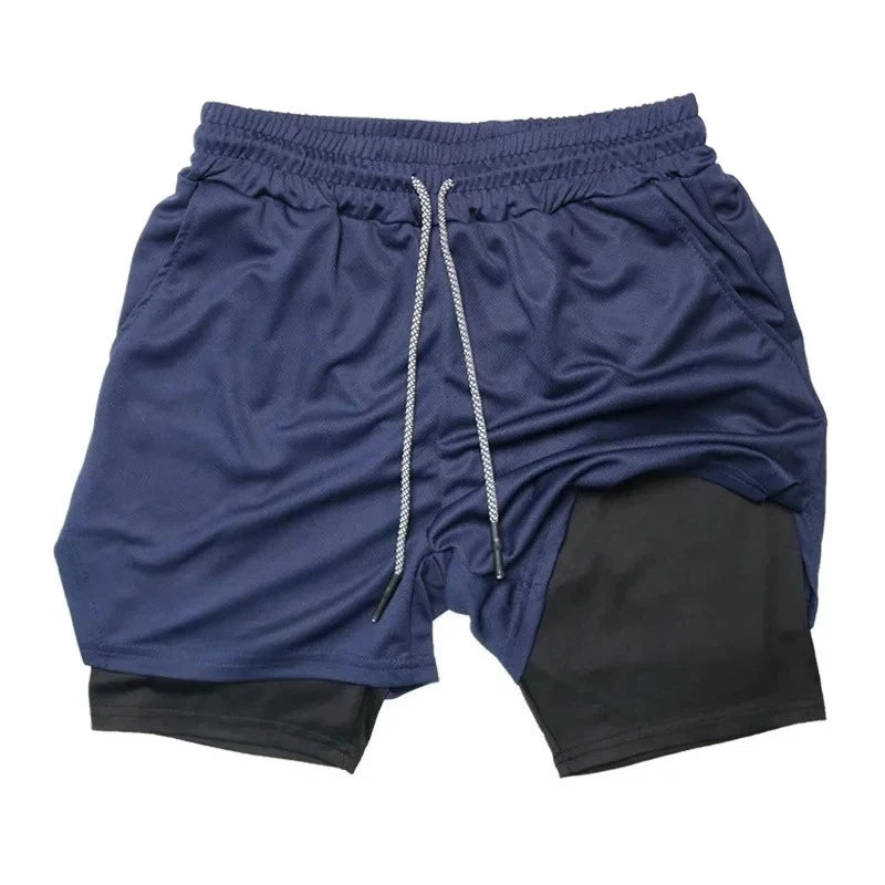 Elevate Your Workout with Men's 2-in-1 Quick-Drying Running Shorts – Perfect for Gym, Boxing, and Summer Fitness!