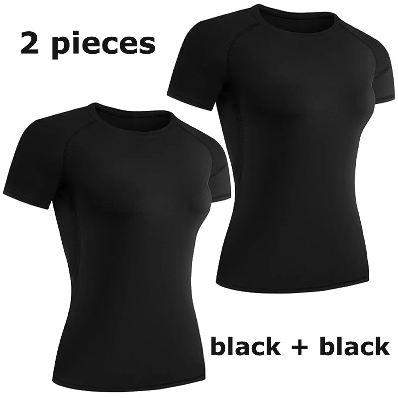 Elevate Your Workout with Our Women's Short Sleeve Compression Athletic Shirt - Perfect for Yoga and Running, Quick Dry Stretchy Baselayer for Summer Gym Sessions
