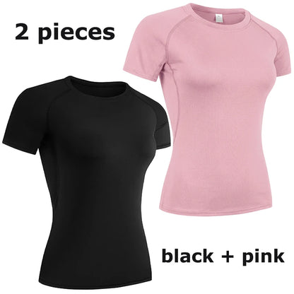 Elevate Your Workout with Our Women's Short Sleeve Compression Athletic Shirt - Perfect for Yoga and Running, Quick Dry Stretchy Baselayer for Summer Gym Sessions