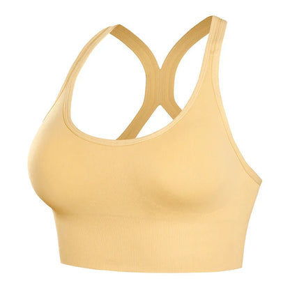 Elevate Your Workout with the Shockproof Quick-Dry Women's Padded Yoga Bra - Stylish Seamless Push-Up Fitness Top for Gym and Running
