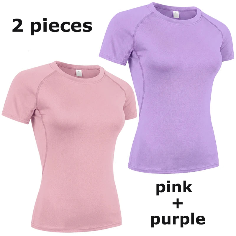 Elevate Your Workout with Our Women's Short Sleeve Compression Athletic Shirt - Perfect for Yoga and Running, Quick Dry Stretchy Baselayer for Summer Gym Sessions