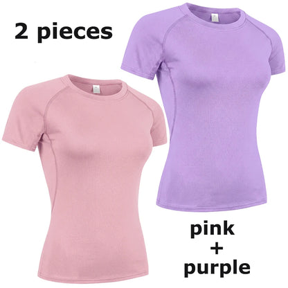 Elevate Your Workout with Our Women's Short Sleeve Compression Athletic Shirt - Perfect for Yoga and Running, Quick Dry Stretchy Baselayer for Summer Gym Sessions