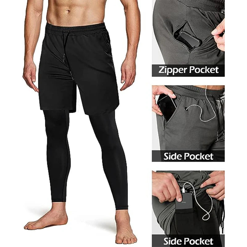 Men's Versatile 2-in-1 Athletic Training Pants for Ultimate Comfort and Performance
