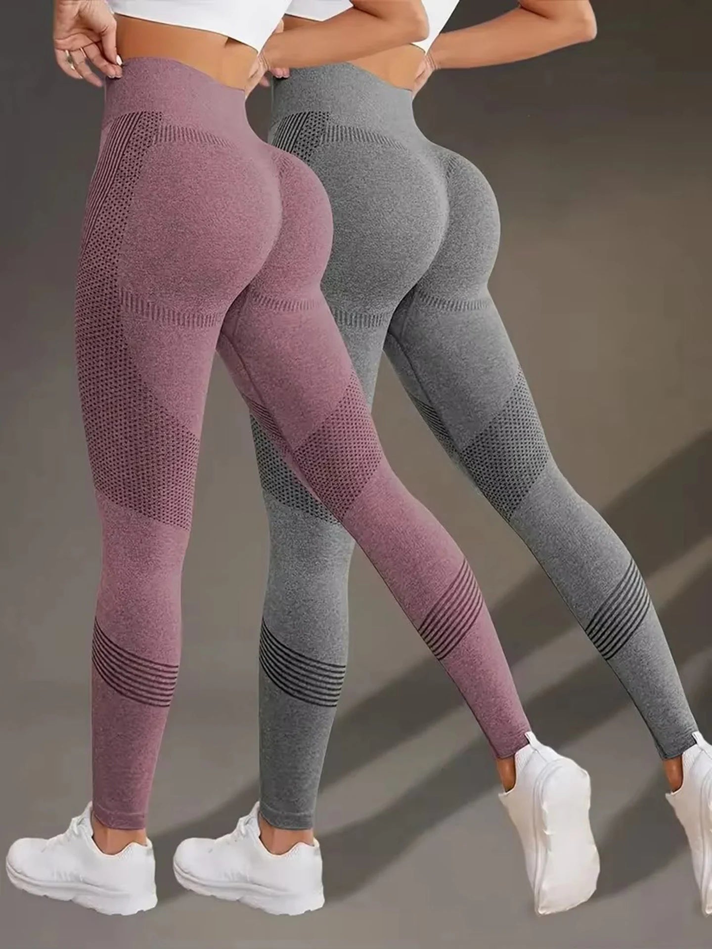 High Waist Seamless Leggings for Women - Knitted Solid Tights with Butt Lift for Fitness, Yoga, and Gym Activities