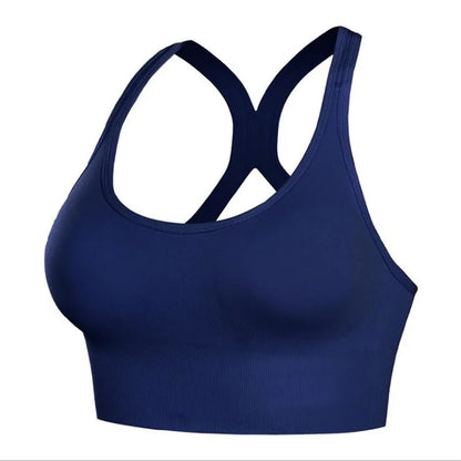 Elevate Your Workout with the Shockproof Quick-Dry Women's Padded Yoga Bra - Stylish Seamless Push-Up Fitness Top for Gym and Running