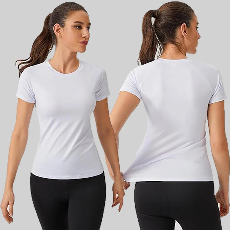 Elevate Your Workout with Our Women's Short Sleeve Compression Athletic Shirt - Perfect for Yoga and Running, Quick Dry Stretchy Baselayer for Summer Gym Sessions