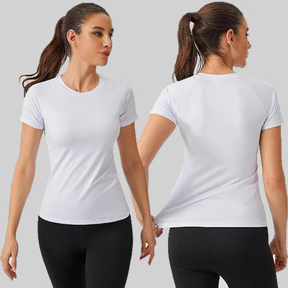 Elevate Your Workout with Our Women's Short Sleeve Compression Athletic Shirt - Perfect for Yoga and Running, Quick Dry Stretchy Baselayer for Summer Gym Sessions