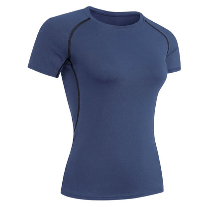 Elevate Your Workout with Our Women's Short Sleeve Compression Athletic Shirt - Perfect for Yoga and Running, Quick Dry Stretchy Baselayer for Summer Gym Sessions