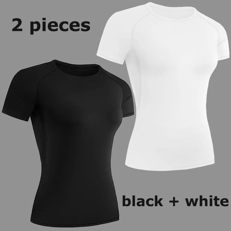 Elevate Your Workout with Our Women's Short Sleeve Compression Athletic Shirt - Perfect for Yoga and Running, Quick Dry Stretchy Baselayer for Summer Gym Sessions
